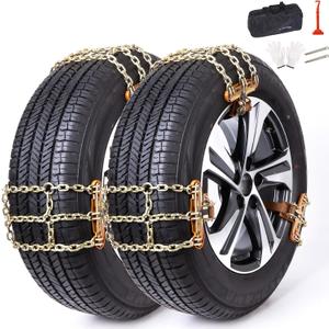 Snow Chains for SUV Car Pickup Trucks RV, Universal Adjustable Emergency Portable Snow Tire Chains, Applicable Tire Width 215-315mm (8.4-12.4 inch) (6 Packs)