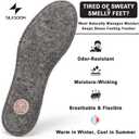 Wool Felt Warm Insoles 100% Natural Handmade Wool Felt Insoles for Boots & Shoes, Moisture-Wicking, Breathable All-Season Comfort for Men & Women (Gray, 37-38 | 5-6)