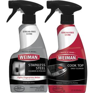 Weiman Stainless Steel Cleaner & Cooktop Daily Cleaner - 12 Ounce - Kitchen Appliance Cleaner Kit
