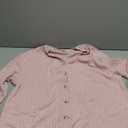 IWOLLENCE Women's Waffle Knit Tunic Blouse Tie Knot Henley Tops Loose Fitting Bat Wing Plain Shirts, Pink, XL