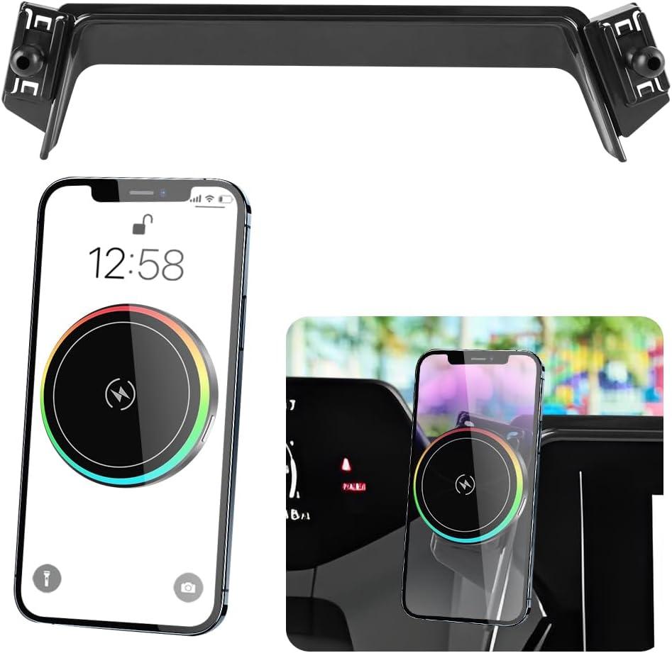 Car Magnetic Phone Mount for 2023 2024 2025 2026 Toyota Prius SE LE XLE Nightshade XSE [8-inch Touch Screen ]Auto Interior Accessories Best Cellphone Holder Fast 15W Wireless Charger Cell Phones Stand