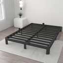 ITIMIDI 6 Inch King Platform Bed, Heavy Duty Steel, No Box Spring, Black
