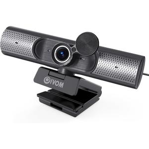 Webcam with Microphone and Speaker, 1080P Web Camera for Desktop Computer Laptop, USB Camera with Physical Privacy Cover,Plug and Play, Streaming Webcam, Wide Angle PC Cam (1080p mic Speaker)
