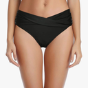 Tempt Me Women Twist Bikini Bottom Moderate High Cut Bathing Suit Bottoms Ruched Swimsuit Bottom, Size: L