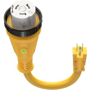 Kohree 50 Amp to 15 Amp 110V RV Adapter Plug, 15 Amp Male to 50 Amp Female RV Power Adapter Cord 12", RV Dogbone Electrical Adapter with Twist Lock Plug & LED Indicator