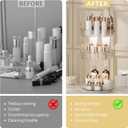 360 Rotating Makeup Organizer for Vanity - 3 Tier Perfume Organizer with Large Capacity - Skincare Organizer for Bathroom Counter - Space-Saving Cosmetic Storage for Dresser Countertop (Clear)