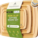 Bamboo Cutting Board Set Non Slip Feet Over Sink Tablas Para Picar Cocina Tabua Madeira Corte Carne Bambu Alimentos Cortar Madera Juego Regalos Cumpleaños Navidad Mujer Mama Abuela Hombre Papa