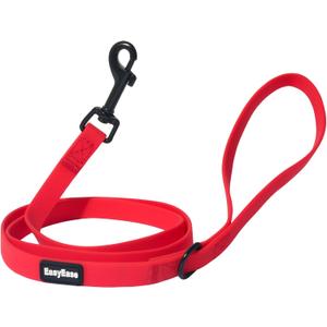 Dog Leash with Electroplated Black Hardware, Lightweight Dog Leash Easy to Clean, 4FT Red Waterproof Dog Leash Coated with Durable and Odor Free Material for Small and Medium Dogs