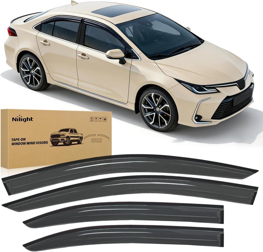 Nilight Tape-On Window Visors for Toyota Corolla Sedan 2019-2025