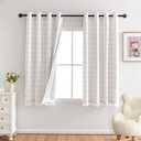 MYSKY HOME Pink Pom Pom Blackout Curtains for Girls Bedroom 63 Inch Long 100% Blackout Curtains for Kids Room 2 Panels Room Darkening Small Window Treatment Grommet 2 Layered Drapes Toddler 52W x 63L