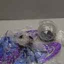 Solar Lights Outdoor Garden Butterfly Decor, Metal Butterfly Statue Decoration with LED Crackle Glass Globe, Solar Powered Lighted Garden Art Decor for Patio Lawn Yard Pathway Tabletop Ground (Purple)