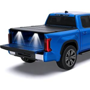 4.6FT Hard Tri-Fold Truck Bed Tonneau Cover with Lamps Replacement for Ford Maverick 2022 2023 2024 2025 Waterproof Truck Bed with Built-in Led Light