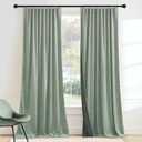 RYB HOME Mint Green Velvet Curtains 102 inches Long, Room Darkening, Floor-Length, Stylish Velvet Drapes with Hook Belt for Nursery Living Room Office, 52" W x L102 L, Auqa