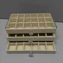 Earring Holder Organizer with 3 Drawers Earring Box Storage Organizer Case Adjustable 3 Layers Velvet Jewelry Storage Organizer Case for Women Girls (Beige)