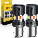 AUXITO CANBUS 1157 Switchback LED Bulbs 2357 2057 7528 BAY15D Dual Color Amber/White Anti Hyper Flash Built-in Resistor Error Free Turn Signal Lights and DRL/Parking Lights, Pack of 2