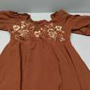 Verdusa Women's Plus Size Western Boho Floral Dress Cowgirl Country Concert Vacation Outfits Flowy Summer Dresses (Brown, XL)