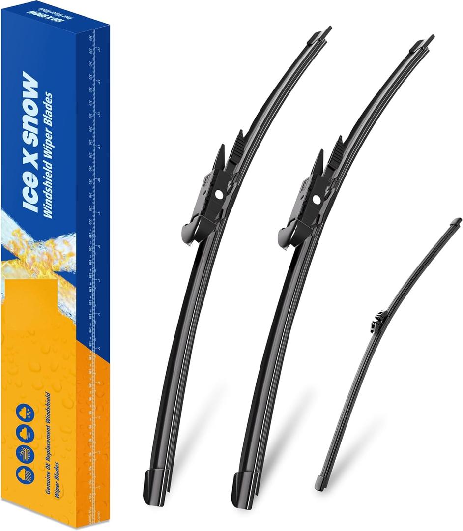 3 Wipers 28"/28"/15" Windshield Wiper Blades Replacement for Ford Edge 2023 2022 2021 2020-2015 Automative Windshield Wiper Blades 28"+28" Front Wipers with 15" Rear Wiper Blade Set(Pinch Tab)