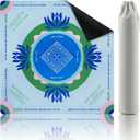 Mahjong Mat, 32.2x32.2 Inch Non-Slip Noise Reduction Mahjong Table Mat, Perfect for Poker/Board Games/Card Games/Dominoes with Carrying Bag, Blue