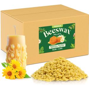 NORVENCE Beeswax Pellets 10LB, Pure & Natural Yellow Beeswax for Candle Making, DIY Skin Care, Lip Balm, Soap, Lotion, Creams & Wood Polishing  10LB