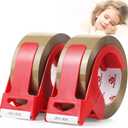 BOMEI PACK Brown Packing Tape No Noise, 2 Pack Quiet Packaging Tape Refill with Dispenser, 1.88 inch x 110 Yards, Heavy Duty Shipping Tape for Sealing Packing, Moving, Office&Storage