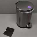 simplehuman 4.5 Liter / 1.2 Gallon Round Bathroom Step Trash Can, Brushed Stainless Steel