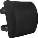Amazon Basics Rectangular Memory Foam Back Support Cushion for Office Chairs, Non-Slip Base for Long Sitting, Black