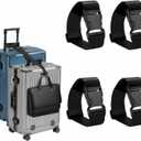 Frienda 4 Pcs Add a Bag Luggage Straps for Travel Suitcase Essentials TSA Approved Luggage Connector Straps Adjustable Belt