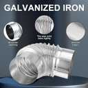 Hicarer 2 Pcs 4 Inch 90 Degree Galvanized Dryer Elbow Vent Tube Connector Adjustable Dryer Vent Elbow Connector for 4" HVAC Duct Pipe Hose Ductwork