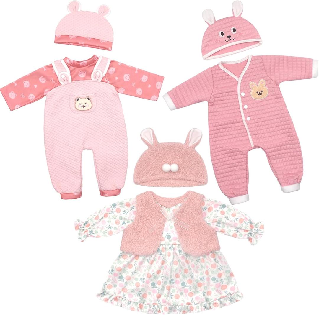 Reborn Doll Clothes for 18-22 Inch Dolls, Doll Clothes and Accessories with Hat