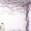 Flexible 118 inch Large Flexible Artificial Tree Fall Vines Twine Wood Branches with Peony Flowers Garland Twig Reptile Climbing Fake Plants for Wedding Arch Christmas Wall Door Hanging, 1