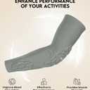 Compression Padded Arm Sleeves for Youth & Adults - Elbow & Forearm Support - Breathable Football Padded Sleeves (Grey)