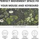 Sage Green Floral and Plant Desk Pad Mouse Pad,Large Gaming Mouse Mat with Stitched Edges,Non-Slip Waterproof Rubber Base Mous Mat for Office Computer Keyboard Laptop Home(27.5X11.8 in)