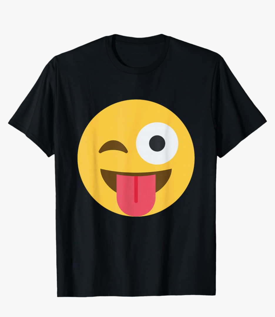 Emoticon Winking face with Tongue T-Shirt, Size M