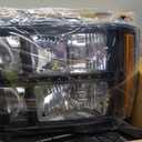LED Headlight Assembly, Headlights Kit Compatible with 2007-2013 GMC Sierra 1500/2007-2014 Sierra 2500HD/2007-2014 Sierra 3500HD Headlamp Black Housing Amber Reflector