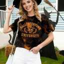 Salem Shirt Women Halloween Witch Shirt Funny Salem Massachusetts Shirt Holiday Halloween Tee Tops (Black, L)