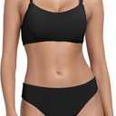 Beautikini Period Swimwear for Teens Menstrual Leakproof Taylor Bikini Top Period Bikini Swimsuit Bathing Suit for Teens Girl (Black, S)