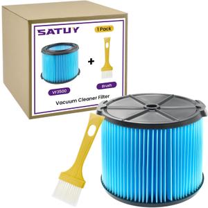 VF3500 Filter for Rid-gid Shop Vacuum, 3 Layer Replacement 3-4.5 Gallon Wet Dry Vac Filter with Cleaning Brush Compatible with WD3050, WD4070, WD4080, WD4522, 4000RV, 4500RV (1 Pack)