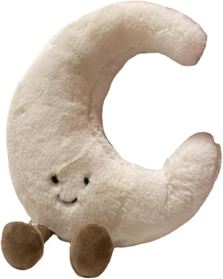 Amuseable Sun Moon Plush Toy,Soft Sun Plush Stuffed Toy, Bedside Sofa Pillows, Used for Home Decoration as Birthday Gifts for Children and Girls (Moon)
