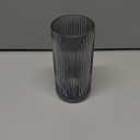 Muyan 7.5" Flower Vase for Decor Ribbed Glass Vase Modern for Centerpieces Desktop Home Office Dining Living Room Wedding (Gray)
