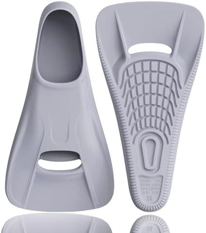 Swim Fins Adult Swim Training Fins for Pool Lap Swimming Comfortable Silicone Full Foot Pocket Travel Size Fins Short Blade Floating Flippers for Snorkeling Diving Swimming Adult Men Women Medium, Size 7.5-8.5 