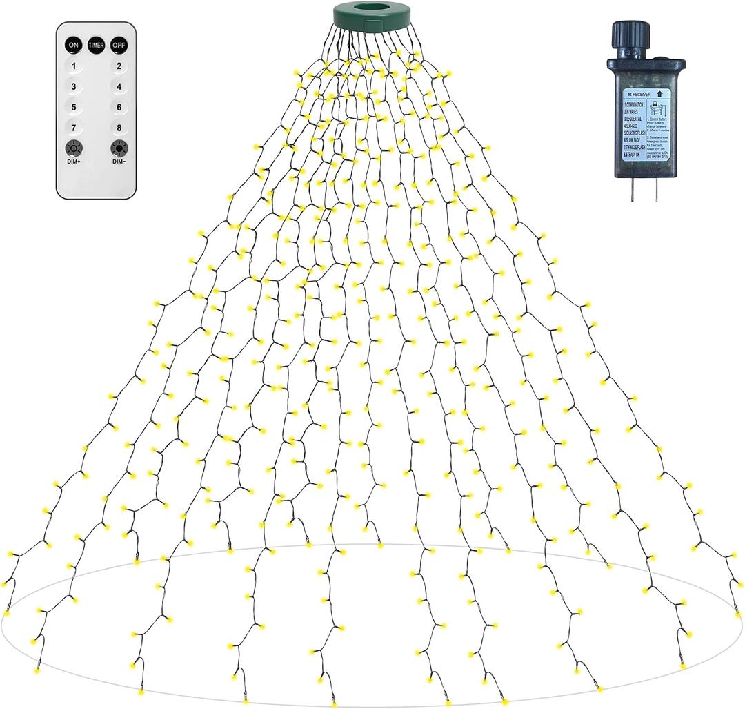Aneeway 400 LED Christmas Tree Lights, 6.6FT x 16 String, Warm White, Indoor/Outdoor, LED, Remote Control, Memory & Timing Function