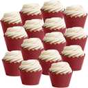 Dress My Cupcake Standard Red Cupcake Wrappers, Set of 50, Red Graduation Decorations Cupcake Wrapper, Red Cupcake Liners Scallop Birthday Red Cupcake Holders Dessert Party Supplies