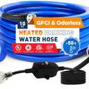 Heated Water Hose for RV 10ft, Heated Drinking Water Hose with Built-In GFCI Protection, –40°F Freeze-Proof Design, Lead-Free & BPA-Free, Includes Adapter for Camper and Garden Use