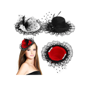 Mini Tea Party Hats Feather Fascinators Mini Top Hat Hair Clip Fascinator Hair Clip Fancy Hair Fascinators Bow Hair Barrette For Women Ladies, 20 x 20 x 6