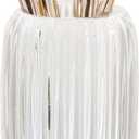 Crystal Makeup Brush holder Organizer, Vintage Make Up Brush Cup Pen Pencil Holder striped vase, Comb Brushes Pen Pencil Storage Box Container (Clear)