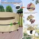 600D Round Patio Furniture Cover Waterproof, Outdoor Heavy Duty Dining Table Chair Set Cover All-Weather Anti-UV Windproof (62" DIA x 28"H) RICHIE