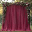 ESGOTBME 10x10ft Wrinkle Free Burgundy Backdrop Curtain for Parties Soft Fabric Drapes Wedding Curtain Backdrop for Birthday Party Decorations Background for Photography 5x10ft, 2 Panels