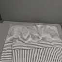 Farmhouse Pillow Covers 20x20, Modern Accent Square Throw Pillow Covers Set of 2, Black and Beige Striped Patchwork Linen Decorative Pillows Cushion Covers for Couch Chair Bedroom Fall Decorations