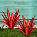 Large Tequila Rustic Sculpture, Rustic Metal Agave Plants for Outdoor Patio Yard Mexican Plant Garden Agave Outdoor Lawn Ornaments Yard Stakes (Red 2pc) (12 Leaves Red 2 Pcs)