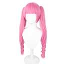 TO KU TOO YUO Anime Cosplay Wig 80cm Long Pink Curly Hair Wigs Heat Resistant Synthetic Hair Party Woman Wigs + Wig Cap (A)